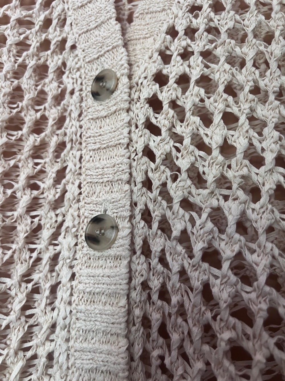 J. Crew Cream Open-Weave Button Cardigan - Picture 2 of 3